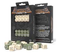 Fortress Compatto D6 Dadi Set Beige & Oliva Ruolo Gioco Giochi Q-Workshop STCB01