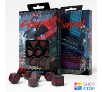SET DI DADI CYBERPUNK RED BLOOD OVER CHROME PER GIOCHI DI RUOLO Q-WORKSHOP NUOVO
