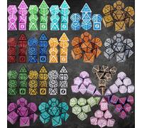 Set di dadi D&D - 7 pezzi di dadi da gioco di ruolo premium solidi con colori ricchi e dettagli raffinati - ottimi per giochi da tavolo, carte e avventure matematiche - l'accessorio da gioco definitiv