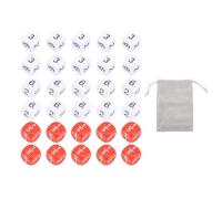 Set di dadi da 30 pezzi colore bianco rosso dadi standard a 6 lati educativi dadi in plastica da 16 mm per giochi da tavolo feste apprendimento della matematica