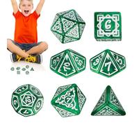 Set Di Dadi Da Gioco | 7 Dadi In Acrilico Per Tematiche Ludiche - Giocattolo dai Colori Vivaci con Scatola Magnetica per Appassionati, Principianti e Famiglie