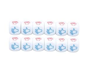Set di dadi da gioco bianchi da 12 pezzi Set di dadi da 6 lati squisito da 20 mm Set di dadi laterali squisiti per giochi da tavolo Intrattenimento per la famiglia Plastica