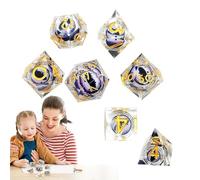 Set di dadi da gioco - Dadi da tavolo, set di dadi con nucleo liquido, accessori da gioco resistenti all'usura per giochi di ruolo, giochi da tavolo, matematica, attività educative per bambini con