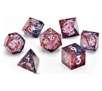 SET DI DADI DA GIOCO GLASSSTAFF CritStones Liquid Core Dice Fey Nebbia Fatata (7)