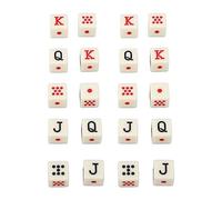 Set di dadi da poker spagnoli 20 pezzi dadi JQK quadrati a 6 lati dadi da gioco da tavolo in plastica per giochi da tavolo insegnamento digitale giallo 1,6 cm