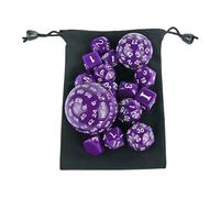 set di dadi Dadi 15 pezzi poliedrici D3 D100 DND Gioco RPG Gioco da tavolo Adatto for dadi Gioco Festa Casa Festa Cene dadi colorati(PURPLE)