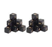Set di dadi di funzionamento matematica 20pcs 16 mm di calcolo compatto dadi con simboli incisi per l'insegnamento in classe e l'apprendimento a casa materiale plastico (Nero)