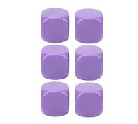Set di dadi di grandi dimensioni Dadi da gioco con superficie liscia ad angolo tondo per giochi da tavolo Insegnamento digitale in materiale plastico 6 pezzi 3x3x3 cm (Viola)