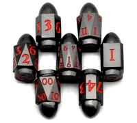 Set di dadi DND per Dungeons and Dragons, ZHOORQI Bullet Metal Dadi, D and D Polyedrische Dadi Set per giochi di ruolo, The DND Dice Set for Table Games (7-Gun Red)