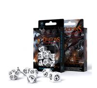 Draghi RPG Dadi Set Bianco e Nero Gioco di Ruolo Giochi Q-Workshop Dnd Rullo