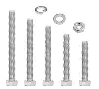Set di dadi e bulloni M8, in acciaio inox, con rondelle, viti a macchina più lunghe assortite, bulloni completamente filettati per auto, moto, mobili, navi, costruzioni, meccanici (50/60/70/80/90 mm)