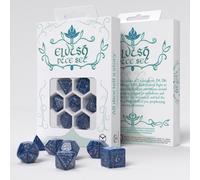 Set Di Dadi Elvish In Cobalto E Argento Hobby Giochi Di Ruolo Q-Workshop Nuovo