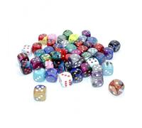 Set di Dadi - Gemini Cubo D6 (50 X W6 - 16mm Con Pois ) Nella Borsa - Colori G