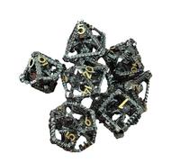 Set Di Dadi Hollow Metal, D1D Metal Hollow Dice Set, D1D Dice RPG Ruolo Gioco 7 Pezzi Set Cool D E D Dice Set, Unico Family Rola Play Accessori, Hollow Multifaceted Dragon Dice Set, Scuola