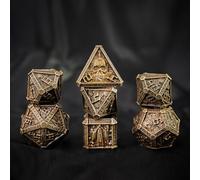 Set di dadi in metallo per D&D 7 in 1, dadi per giochi di ruolo con rilievo, regalo per Dungeon Masters, per giocatori di ruolo poliedrici