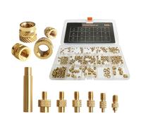 Set di dadi in ottone durevole per inserti di calore per saldatura Compatibile per stampanti Punte in ferro da 2 a 8 Dado filettato in ottone Strumento di inserimento di calore