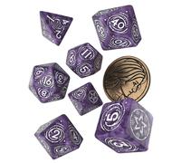 Set di dadi lavanda dipinti poliedrici di The Witcher Yennefer lilla e uva spina