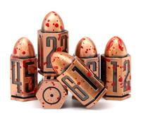 Set di Dadi Metallici a Proiettile, Dadi DND 6pcs D6, Dadi Poliedrici a Macchia di Sangue ZHOORQI per D&D Dungeons and Dragons Dice Accessori Regalo (Bullet - Red Copper)