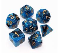 Set di dadi neri per dungeon e dragons, set di 7 dadi per giochi di ruolo
