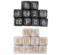 Set di dadi numerati 20 pezzi Dadi in plastica ad angolo quadrato Multipli di 2 Bianco perla Nero per giochi da tavolo Attività di apprendimento per l'educazione alla matematica