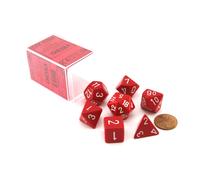 Set di dadi opachi Chessex Polyhedral 7-Die - Rosso con Bianco