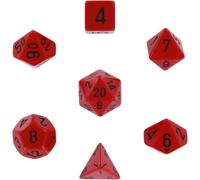 Set di dadi opachi Chessex Polyhedral 7-Die - Rosso con Nero
