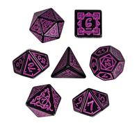 Set di dadi per temi di gioco - Set di 7 dadi in acrilico con motivi di gioco, giocattolo completo con colori vivaci, decorazione per attività di gruppo per dormitori, campeggio, viaggi e