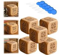Set di dadi per trapuntatura, fatti a mano, in legno, 6 lati, incisi, con attività di trapuntatura incise, decorazione per la stanza da cucito, per trapuntare e amanti del cucito, per superare le