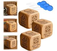 Set di dadi per trapuntatura, fatti a mano, in legno, 6 lati, incisi, con attività di trapuntatura incise, decorazione per la stanza da cucito, per trapuntare e amanti del cucito, per superare le