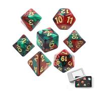 Set di Dadi Poliedrici 7 Pezzi Con Scatola Argentata - Colorati a Due Colori Acrilico per Dungeon and Dragons, DND RPG MTG - D4 D8 D10 D12 D20