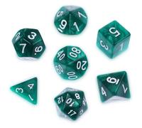 Set di dadi poliedrici, Abeillo 7 pezzi DND Dice, Set di dadi DND per Dungeon e Dragons, dadi da gioco RPG per giochi di ruolo da tavolo D&D D20 D12 D10 D8 D6 D4 (Verde scuro)