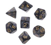 Set di dadi poliedrici, Abeillo 7 pezzi DND Dice, Set di dadi DND per Dungeon e Dragons, dadi per giochi di ruolo RPG, giochi da tavolo D&D D20 D12 D10 D8 D6 D4 (Nero)