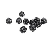 Set di dadi poliedrici da 10 pezzi, dadi a 20 facce giochi da tavolo dadi poliedrici, dadi multifaccia in plastica leggera per giochi di ruolo, insegnamento della matematica, (Black)