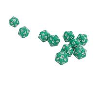 Set di dadi poliedrici da 10 pezzi, dadi a 20 facce giochi da tavolo dadi poliedrici, dadi multifaccia in plastica leggera per giochi di ruolo, insegnamento della matematica, (Green)