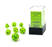 Set di dadi poliedrici di qualità Chessex Mini Vortex 7 pezzi verde brillante e
