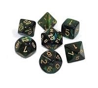 Set di dadi poliedrici di qualità premium Chessex Mini Scarab 7 pezzi in giada e