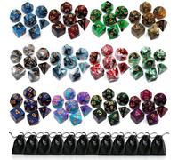 Set di dadi poliedrici per dungeons and dragons, multicolore, confezione da | Dadi in acrilico per giochi di ruolo D&D MTG, per giochi di ruolo da tavolo, dadi marmorizzati con borsa per dadi