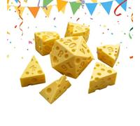 Set di dadi poliedrici per formaggio, sette pezzi, giochi da tavolo | Set di dadi poliedrici da 3 x 3 x 3 cm, set di 7 dadi da tavolo portatili per feste e feste