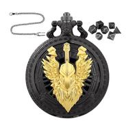 Set di dadi poliedrici - tasca per ingranaggi Steampunk | Guarda Shell Case | Collezione da dadi da gioco da tavolo completa in lega, regalo per le campagne di Dungeon Masters e Magic
