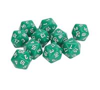 Set di dadi polihedrici da 10 pezzi leggeri durevoli in plastica durevole a 20 giochi da gioco da gioco da parte di giochi da tavolo per i giochi da tavolo le apprendimento (Verde)