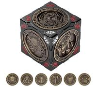 Set di Dadi Rotanti DND, 6-in-1 Spinner in Metallo, Design a Rilievo 3D, Dadi Poliedrici Girevoli, Regalo D&D con Scatola Logo Drago, RPG, MTG, Giochi da Tavolo, Accessori per Giochi di Ruolo, Nero