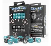 Set Di Dadi RPG 14mm Stormy & Black Crosshairs D6 20 Pezzi Q-Workshop
