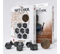 Set Di Dadi The Witcher 8x Geralt Spada D'Argento Nera & Argento Q-Workshop