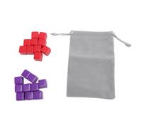 Set di dadi vuoti 20 pezzi 16mm cubi fai da te in plastica multicolore dadi a sei facce con custodia per giochi da tavolo giochi di matematica rosso viola