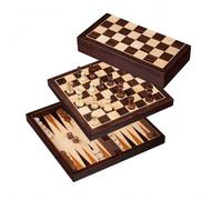 Set Di Dama Scacchi-Backgammon - Campo 30 Mm - Betulla