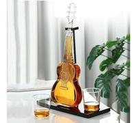 Set di Decanter e Bicchieri di Whisky di Lusso da 1000 ml, Decanter for Chitarra Creativa con Tappo, Dispenser di Whisky, Regalo di Compleanno Unico, Anniversario, Set Regalo
