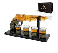 Set di decanter per whisky con bicchieri, set decanter per whisky, con 4 bicchierini da liquore, imbuto e confezione regalo, set decanter per whisky da uomo, set dispenser per liquori per tequila e