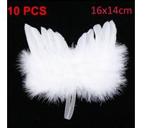 Set di decorazione ali angelo appese albero di Natale di 10 piume bianche