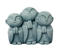 Set di decorazioni a forma di Buddha, con scritta "See No Evil Speak No Evil Hear No Evil for Calm Zen Space Garden Fish Tank or Shelf Display (C)