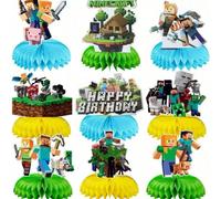 Set di decorazioni a tema Minecraft - Bandiere e decorazioni sospese del mondo pixel, Steve, Alex, adatte per feste di compleanno, Ognissanti, Natale, decorazioni natalizie per la casa, regali di Nata